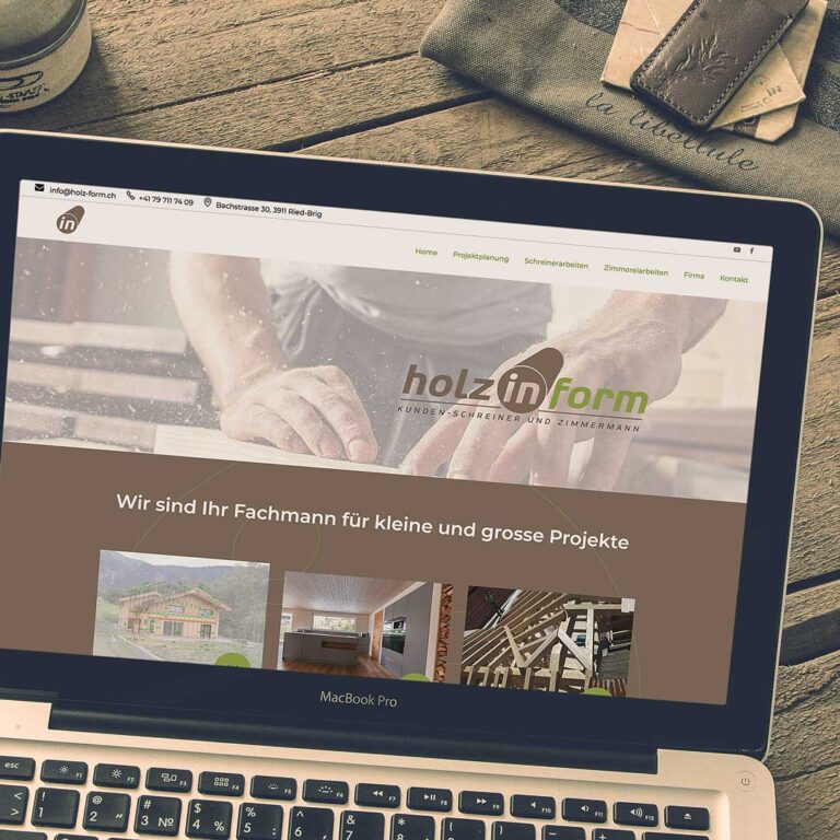 Webdesign Holz in Form Ried-Brig