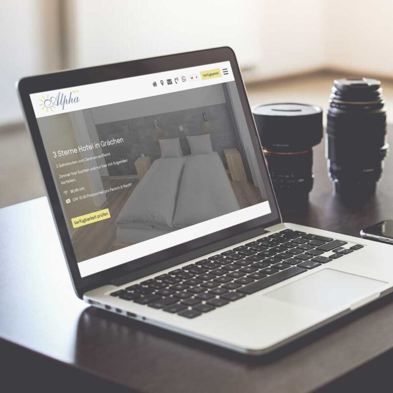 Webdesign für das Hotel Alpha in Grächen