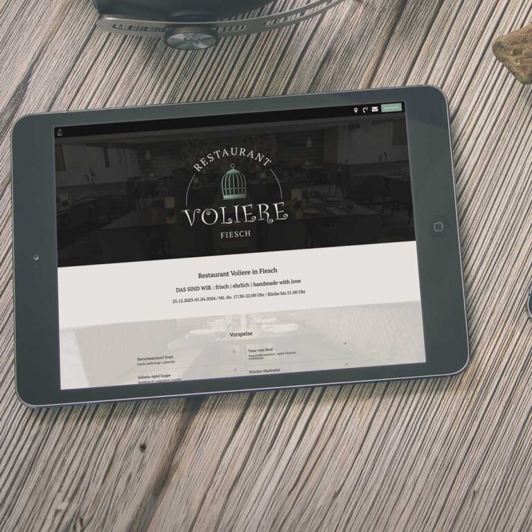 Webdesign Restaurant Voliere Fiesch