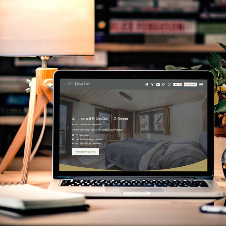 Webseite für das B&B Chez Beni