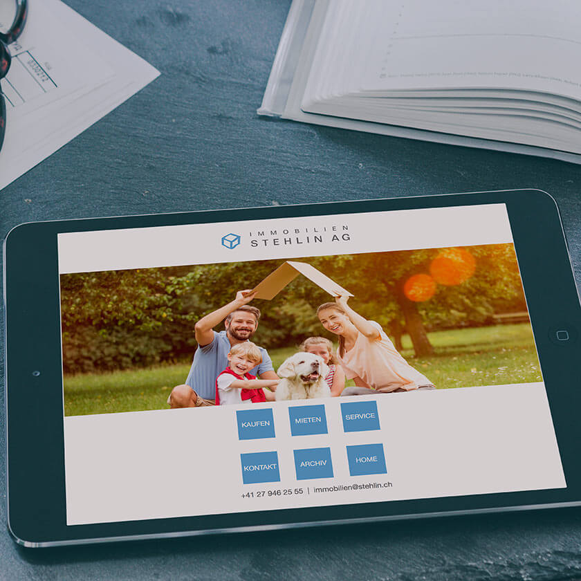 Webdesign Immobilien Stehlin Visp