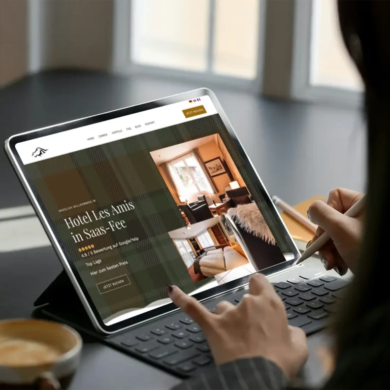 Webdesign für das Hotel Les Amis Saas-Fee